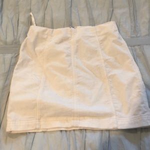 Cream Corduroy Free People Mini Skirt